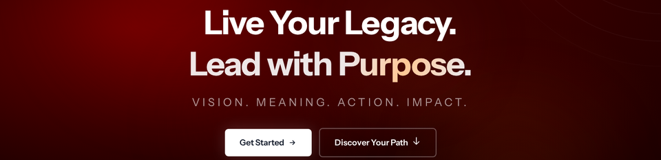 Screenshot of a landing page for an executive-coaching practice